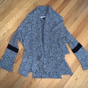 Gray and Black Knit Cardigan